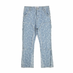 2025 Men Paisley Pattern Pencil Jeans Slim Fit Jeans for Men