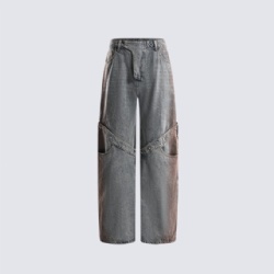 2026 Factory Price Men's Cargo Jeans Dirty Washed Jeans Customized