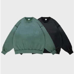 2026 Vintage Washed Men's Pullover Sweat Coat Terry Tie Dye Knit Coats