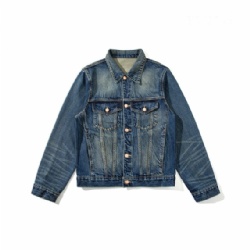 2026 Vintage Blue Men's Jacket Monkey Washed Jackets for Men