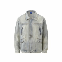 2026 Contructure Men Denim Jacket Heavy Washed Denim Jacket for Men