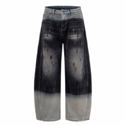 2026 Men Contrast Color Designer Men Jeans Loose Cut Men's Jeans