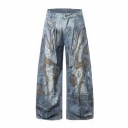 Factory Price Men's Designer Jeans Loose Cut Jeans for Men Customized
