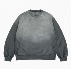 2026 Factory Price Pullover Acid Distressed Washed Sweat Coats