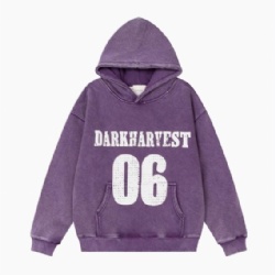 2026 Loose Cut Printed Acid Washed Pullover Men's Hoodies