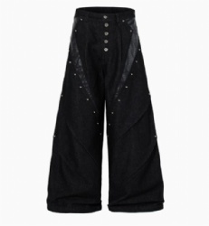 2026 High Street Button Fly Men's Jeans Baggy Style Jeans for Men