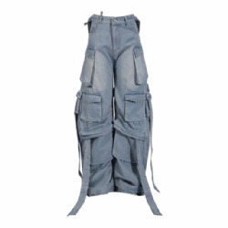 2026 Factory Price Women Cargo Jeans High Waist Baggy Style Women Jeans