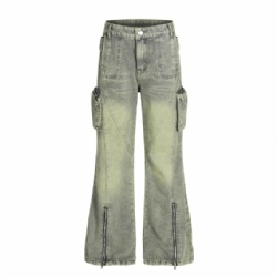 2026 Factory Price Vintage Cargo Women Jeans Slim Flare Jeans For Women