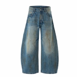 2026 Dirty Washed Men's Jeans Whisker Washed Jeans for Men
