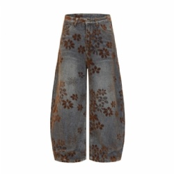 2026 Factory Flocking Embroidery Men Jeans High Street Men's Jeans Customized