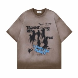 2026 Vintage Acid Washed Men T shirt Printed Men T shirt