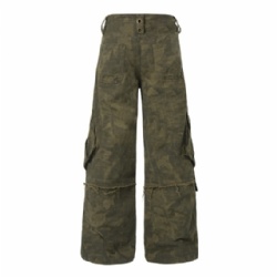 2026 Ripped Camo Jeans Pants Multi Pockets Cargo Jeans for Men
