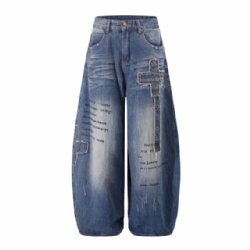 2025 Printed Men Jeans Rivets Decoration Vintage Men Jeans Customized