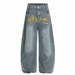 2025 High Quality Embroidery Men Jeans Monkey Washed Jeans for Men