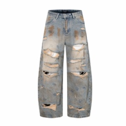 2025 Men's Ripped Jeans Dirty Washed Jeans for Men Customized