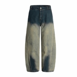 2025 Factory Price Fading Washed Men Jeans Loose Cut Men Jeans