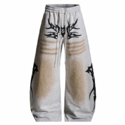 2025 Baggy Style Printed Dirty Washed Men Sweat Pants
